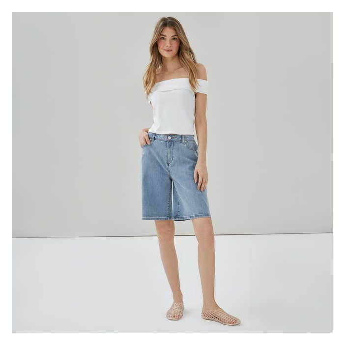 Women's Light Wash Bermuda Denim Short